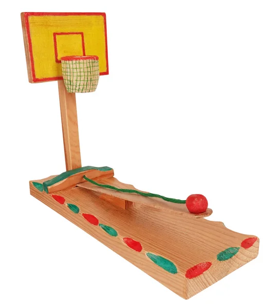 Handmade Wooden Toy Basketball Children Vintage — Stock Photo, Image