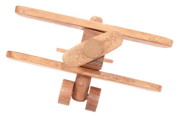 Drewniany Samolot Zabawkowy Dla Dzieci — Zdjęcie stockowe