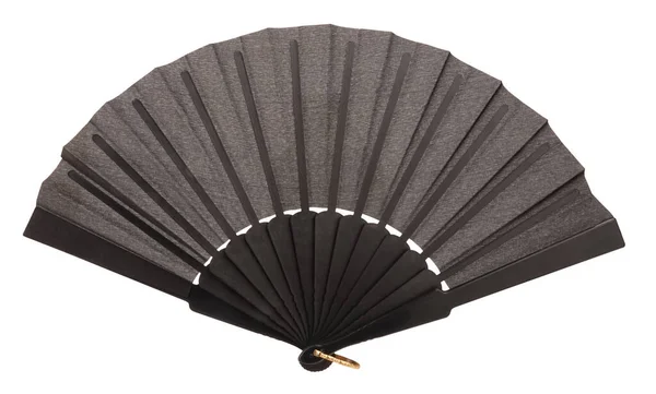 Ventilador Portátil Preto Dobrável Acessório Handfan Para Senhoras — Fotografia de Stock