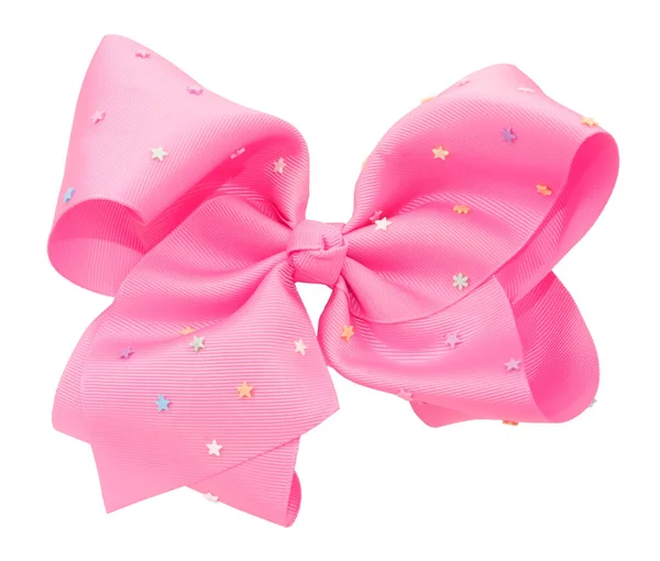 Pink Hair Bow Tie Stars Fancy Accessory — Stock Photo, Image