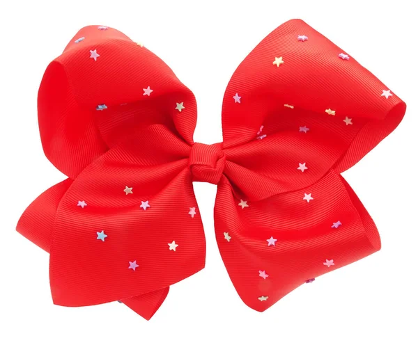 Red Hair Bow Tie Stars Fancy Accessory — Stock Photo, Image