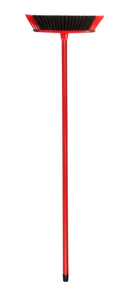 Червона Пластикова Щітка Ручкою Ізольована Білому Тлі — стокове фото