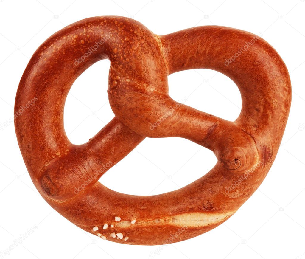       This is a pretzel isolated on white background.                          