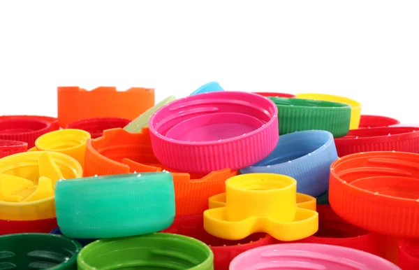 Renkli plastik şişe kapakları