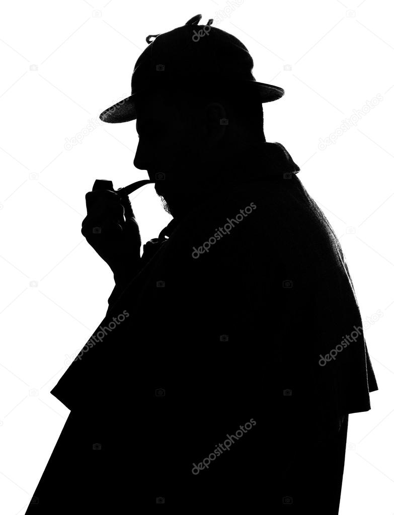 Silhouette of detective profile