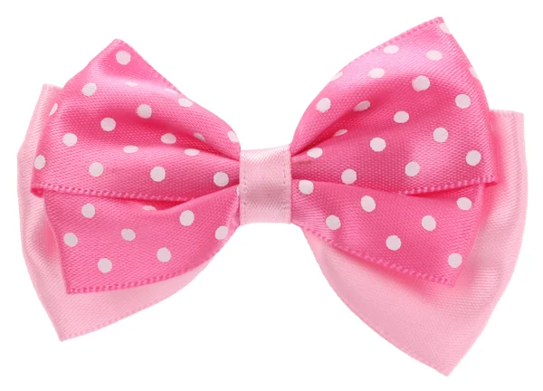 Beautiful Pink Bow Tie White Dots — Stock Photo, Image