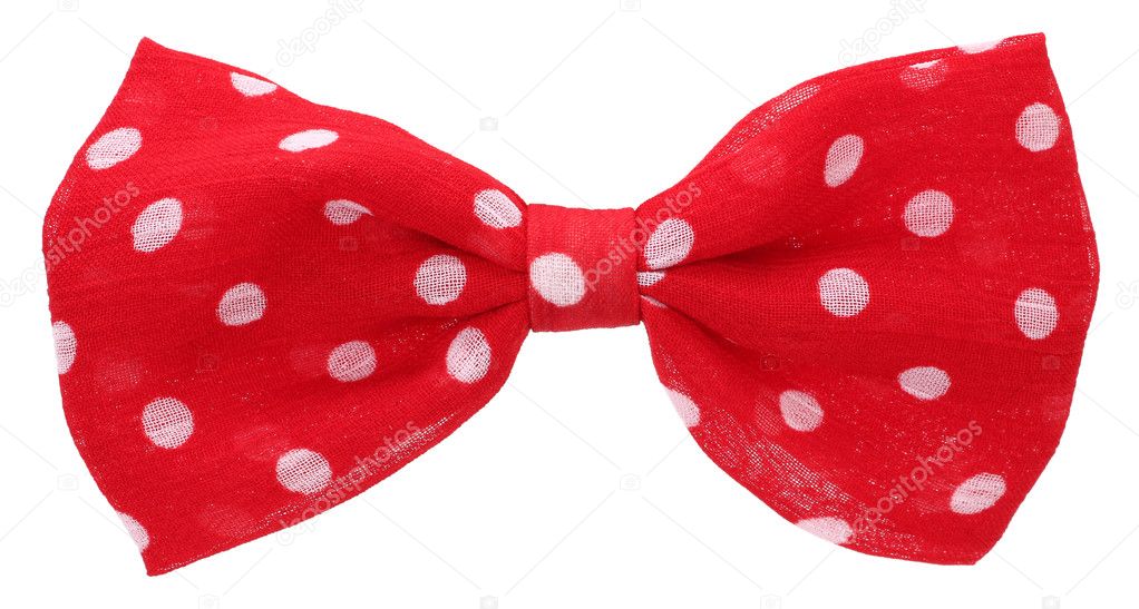 Lovely red bow tie with white spots