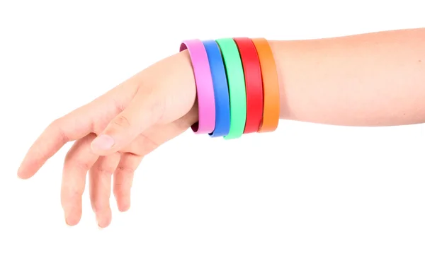 Hand Colorful Bracelets — Stock Photo, Image