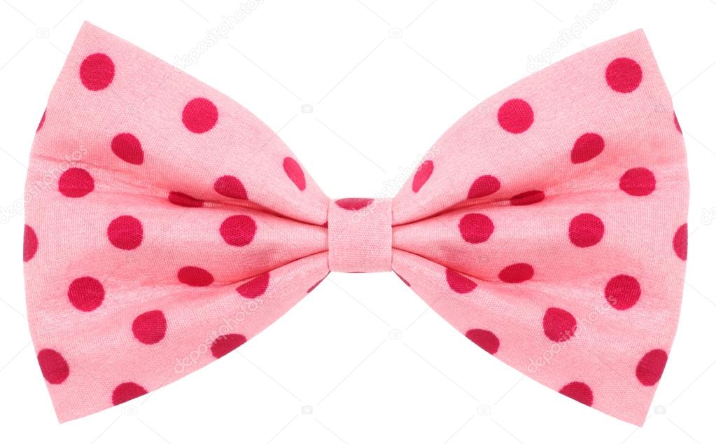 Bow tie pink with red dots