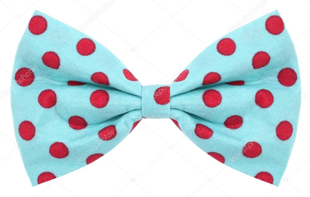Dotted bow tie blue with red spots