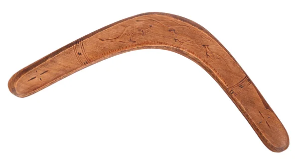 Gamla trä boomerang — Stockfoto
