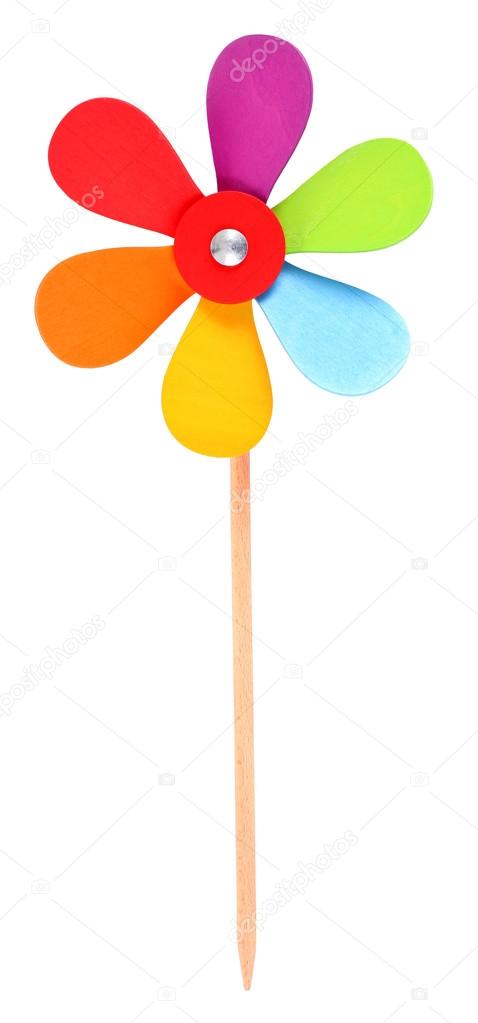 Colorful wooden pinwheel toy