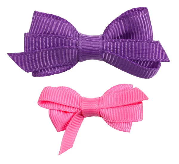Two decorative ribbon bow ties purple pink — Stock Photo, Image