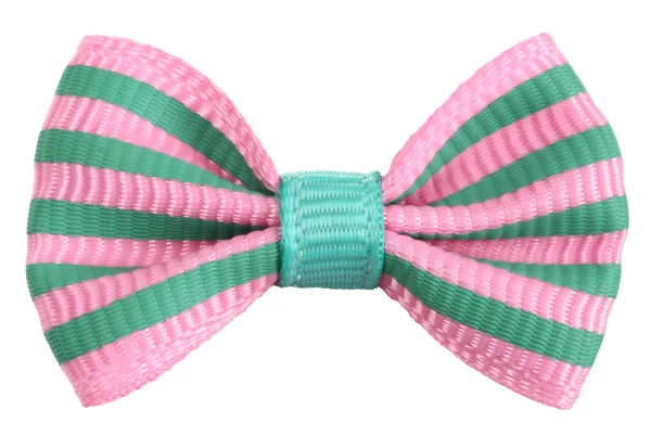 Striped bow tie pink green stripes — Stock Photo, Image