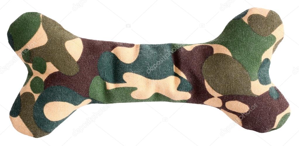 Camouflage toy for pets shaped as dog bone