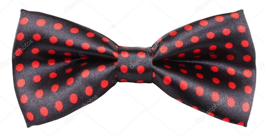 Dotted bow tie black with red spots