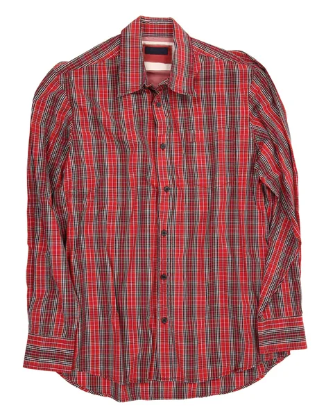 Camisa a cuadros de algodón verde rojo del hombre — Foto de Stock