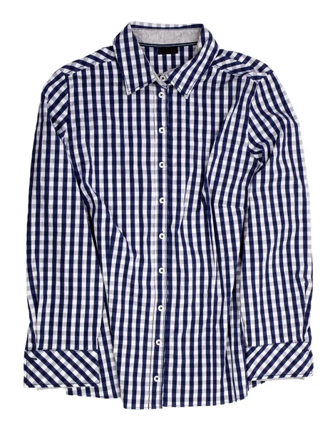 Azul Marinho Camisa Xadrez Branco — Fotografia de Stock