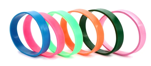 Härliga Färgglada Gummi Armband Moderna Flera Färger — Stockfoto