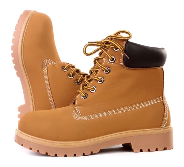 Beige brown working boots — Stock Photo, Image