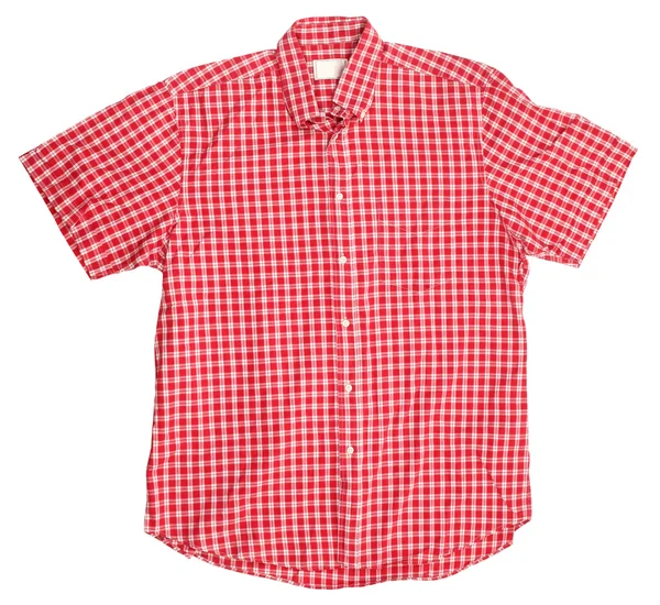 Camisa a cuadros de algodón blanco rojo del hombre — Foto de Stock