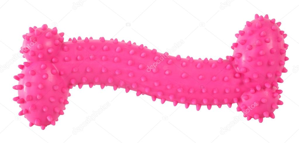 Pink rubber bone toy for dogs