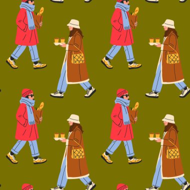 Kusursuz Şekilsiz Kış İnsanları Kahve ve Bakkaliyeli