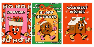 Sevimli Karakterlerle Geçmiş Noel Kutlama Kartı Ayarları