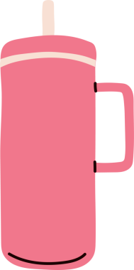 Pembe bir spor şişesinin basit tasarımı