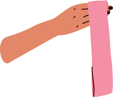 Egzersiz için pembe bir direnç bandı tutuyorum.