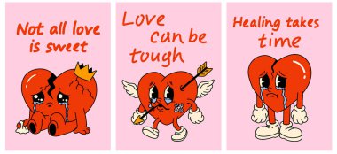 Kırık Kalp İyileşen Sevgililer Kartları