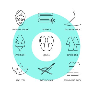 Spa ince çizgi Icons set