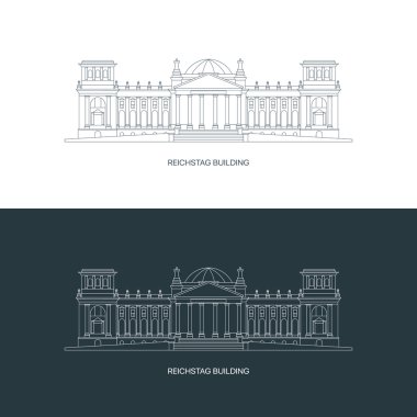 Üstün kaliteli ince çizgi logo kavramı bina Reichstag