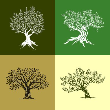 Zeytin ağaçları Icon set.