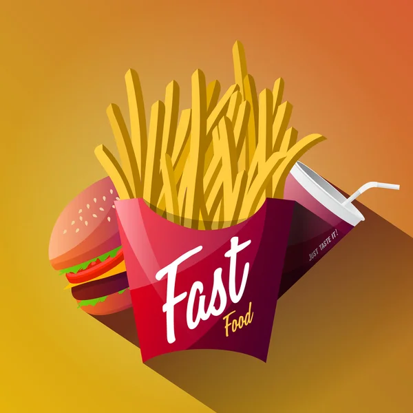 Fastfood posterontwerp geïsoleerd — Stockvector