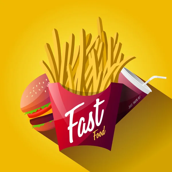Fastfood posterontwerp geïsoleerd — Stockvector