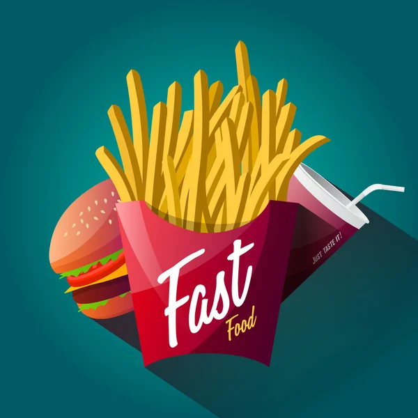 Design d'affiche Fast Food isolé — Image vectorielle