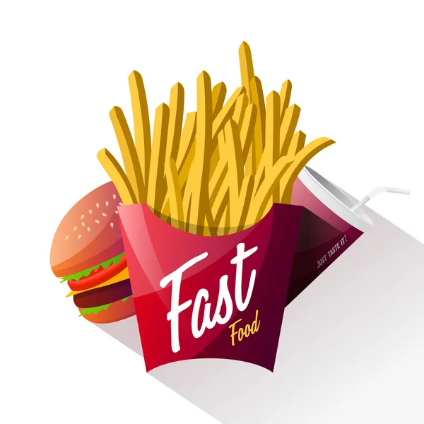 Design d'affiche Fast Food isolé — Image vectorielle