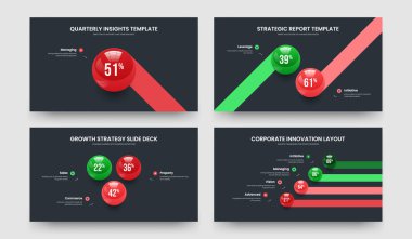 Finansal Fırlatma 1-2-3-4 Element Diyagram Slayt Gösterisi Vektör Çizim Kümesi. Basit Analiz 1234 Adım Grafik Kaydırma Şablonu Koleksiyonu.