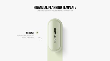 Enterprise Fırlatma Kare Şablonu Vektör İllüstrasyonu. Reklam Performansı Bir Adım Diyagram Sunum Düzeni. Kurumsal İnceleme 1 Element Bilgi Slayt Gösterisi Tasarımı.