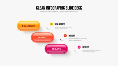 Modern Profil 3 Adım Diyagram Düzenleme. Yaratıcı Kampanya Üç Element Bilgi Sunumu Şablonu. Ürün Başlatma Slaytı Tasarım Vektörü İllüstrasyonu.