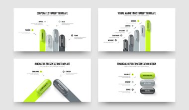 Ürün İcat 4-5-2-3 Element Diyagramı Kaydırak Tasarım Vektörü Çizimi. Modern Insight 4523 Seçenek Bilgisel Slayt Gösterisi Şablonu Koleksiyonu.