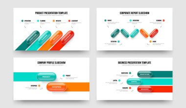 Ürün Performansı 4523 Seçenek Diyagram Çerçeve Düzenleme Koleksiyonu. Kurumsal Genel Görünüm 4-5-2-3 Element Bilgi Kaydırma Tasarım Vektörü İllüstrasyonu.