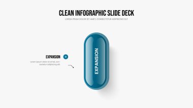 Şirket Büyüme Şablonu Vektör İllüstrasyonu. Şirket Geliştirme Bir Adım Diyagram Slayt Gösterisi Düzeni. Yaratıcı Çözüm 1 Seçenek Bilgisel Çerçeve Tasarımı.