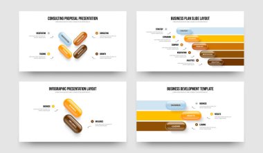 Şirket Şovu 4-5-2-3 Seçenek Şablonu Sunum Şablonu Resmetme Kümesi. Görsel İnceleme 4523 Adım Bilgilendirme Çerçeve Tasarımı Koleksiyonu.