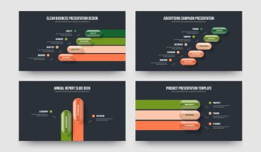 Atılgan Genel Görünümü 4523 Seçenek Tanıtım Şablonu Ayarlandı. Satış Raporu Dört Beş İki Üç Adım Diyagram Slayt Gösterisi Vektör Çizim Koleksiyonu.