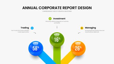Dijital Tahmin Çerçeve Düzeni Vektör İllüstrasyonu. Modern Teklif Üç Seçenek Grafik Kaydırağı Tasarımı. Proje Tanıtımı 3 Element Bilgisel Sunum Şablonu.