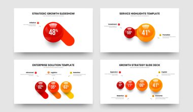 Zarif Öngörü 1-2-3-4 Element Grafik Şablon Vektör Çizim Paketi. Hizmet Raporu 1234 Adım Çizelgesi Kaydırma Düzeni Ayarla.