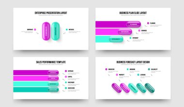 Şirket Stratejisi 2345 Option Infographic Slayt Gösterisi Düzenleme Koleksiyonu. Modern Çözüm İki Üç Dört Beş Adım Diyagram Kaydırma Şablonu Vektör Çizim Çubuğu.