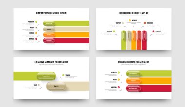 Yatırımcı Brifingi 4523 Seçenek Diyagramı Sunum Şablonu Koleksiyonu. Profesyonel Portföy Dört Beş İki Üç Adım Slayt Gösterisi Tasarım Vektörü İllüstrasyonu.